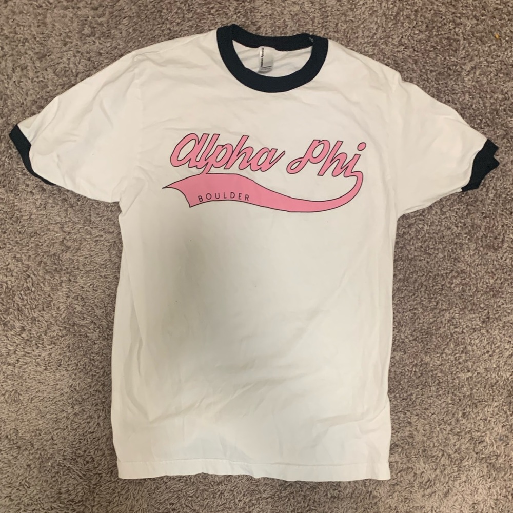 Alpha phi baseball tee